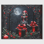 Schattigee gotische kerstelf. cadeaupapier (Vlak)