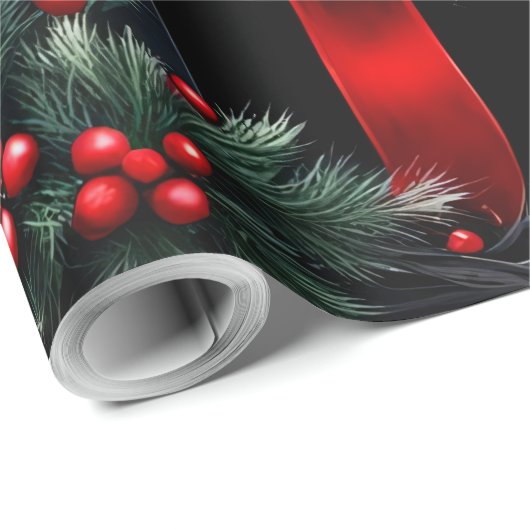 Schattigee gotische kerstelf. cadeaupapier (Rol Hoek)