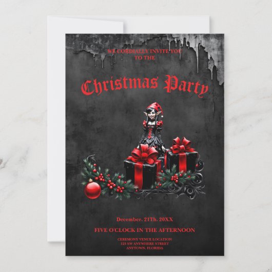 Schattigee gotische kerstelf. kaart (Voorkant)