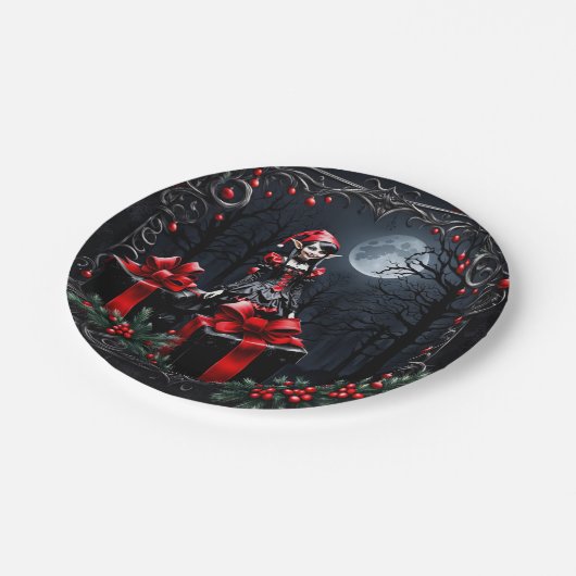 Schattigee gotische kerstelf. papieren bordje (Gekanteld)