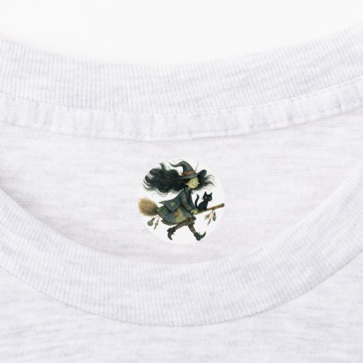 Schattigee Gotische Pompoen & Kat Halloween Sticke Labels (Aangebracht)