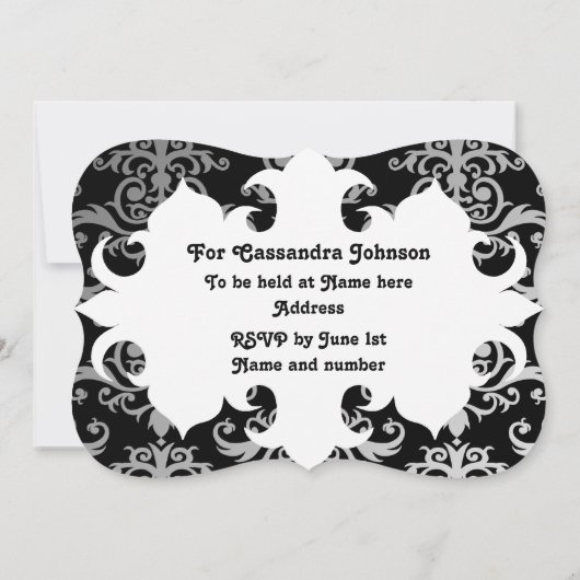 Schattigee gotische schedel afstudeerfeest kaart (Achterkant)