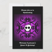 Schattigee gotische schedel paarse en zwarte 5x7 z kaart (Voorkant)