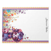 Schattigee Gotische Tuin Suikerschedel Notitieblok (Voorkant)