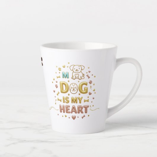 Schattigee gouden belettering kleine latte Mok (Rechts)