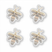 Schattigee Gouden Bijen Hommel Sticker (Voorkant)