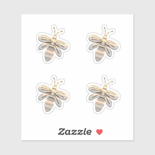 Schattigee Gouden Bijen Hommel Sticker (Vel)