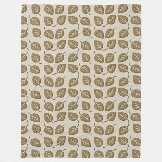 Schattigee gouden bladpatroondeken fleece deken (Voorkant)
