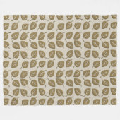 Schattigee gouden bladpatroondeken fleece deken (Voorkant (Horizontaal))
