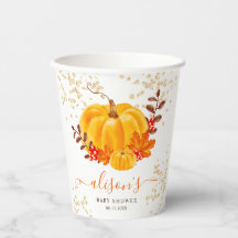 Schattigee gouden bloemenpompoen waterverf baby sh