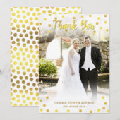 Schattigee gouden Confetti Dank u trouwfoto Bedankkaart (Voorkant / Achterkant)