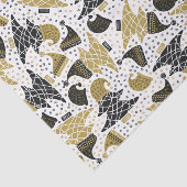 Schattigee gouden en zwarte kerstbomen tissuepapier (Detail)