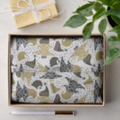 Schattigee gouden en zwarte kerstbomen tissuepapier (Geschenk)