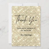 Schattigee gouden faux glitter bedankt kaart (Voorkant)