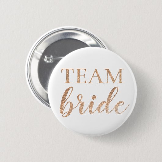 Schattigee Gouden Glitter Team Bruid Badge Button (Voorkant /achterkant)