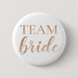 Schattigee Gouden Glitter Team Bruid Badge Button