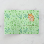 Schattigee gouden hamster met een bloem kaart (Binnen)