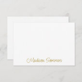 Schattigee gouden handgeschreven scriptnaam notitiekaartje (Voorkant / Achterkant)