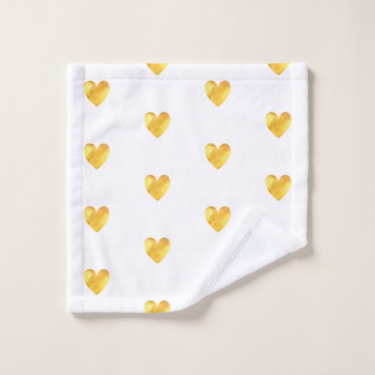 Schattigee gouden harten bad handdoek (Wasdoekje)