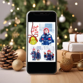 Schattigee Gouden Jingle Bell Fotocollage Kerstmis Feestdagenkaart