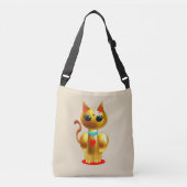 Schattigee gouden kat crossbody tas (Voorkant)