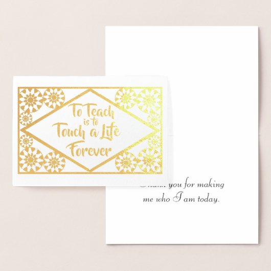 Schattigee Gouden Leraar Waarderingsdag Dank u Ech Folie Kaarten (Display)