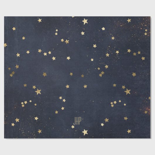 Schattigee gouden sterren gepersonaliseerd cadeaupapier (Vlak)