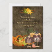 Schattigee Gouden Thanksgiving Turkije Jongen 1e V Kaart (Voorkant)