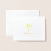 Schattigee goudfolie palmboom Dank u Folie Kaarten (Voorkant met envelop)
