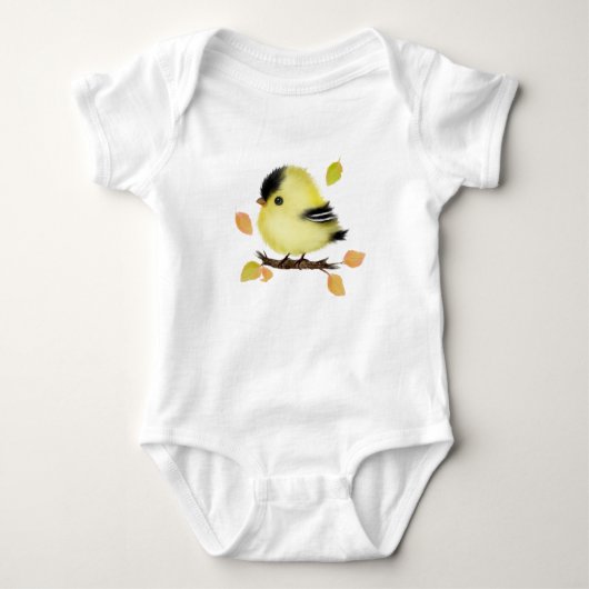Schattigee goudvink vogel Baby Bodysuit (Voorkant)