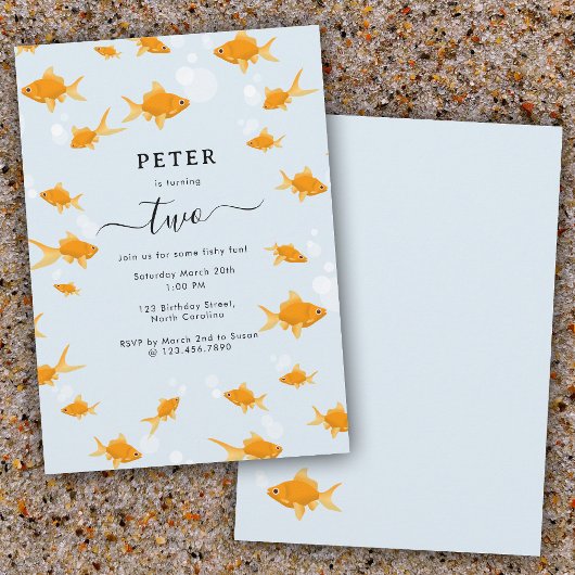 Schattigee Goudvis Fishy Fun Kids Verjaardagsfeest Kaart