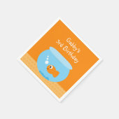 Schattigee goudvis Sinaasappel blauw Kids Verjaard Servet (Hoek)