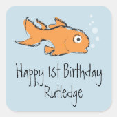 Schattigee goudvis vierkante sticker (Voorkant)