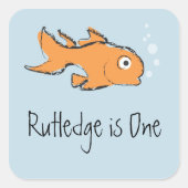 Schattigee goudvis vierkante sticker (Voorkant)