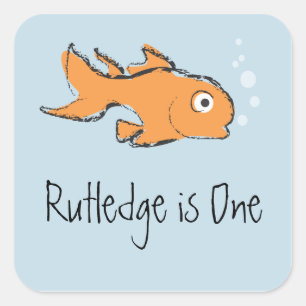 Schattigee goudvis vierkante sticker