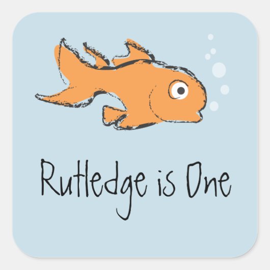 Schattigee goudvis vierkante sticker (Voorkant)