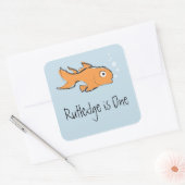 Schattigee goudvis vierkante sticker (Envelop)