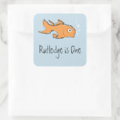 Schattigee goudvis vierkante sticker (Tas)