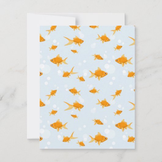 Schattigee Goudvis Zwemmen in Water Custom Name Bedankkaart (Achterkant)