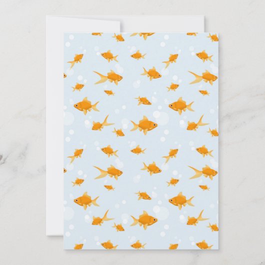 Schattigee Goudvis Zwemwater Kids Verjaardagsfeest Kaart (Achterkant)