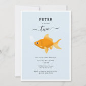 Schattigee Goudvis Zwemwater Kids Verjaardagsfeest Kaart (Voorkant)
