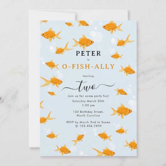 Schattigee goudvis zwemwater o Fish Ally Verjaarda Kaart (Voorkant)