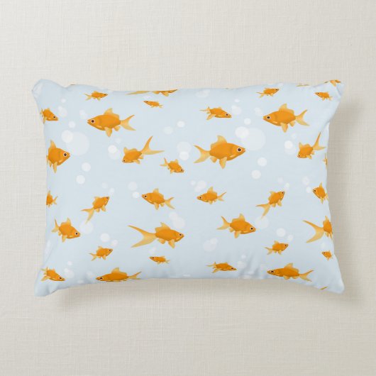 Schattigee goudvissen zwemmen in het water accent kussen (Voorkant)