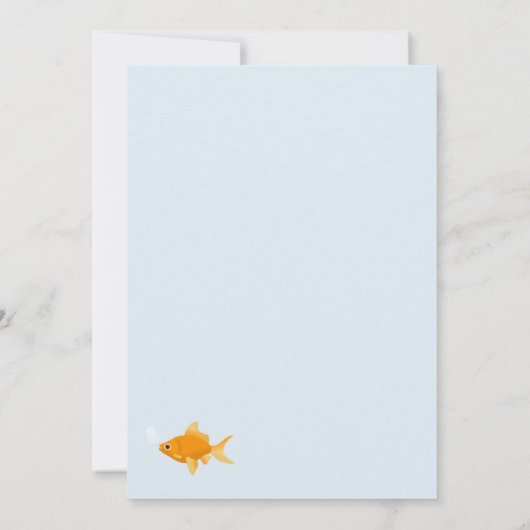 Schattigee goudvissen zwemmen in het water Baby sh Kaart (Achterkant)