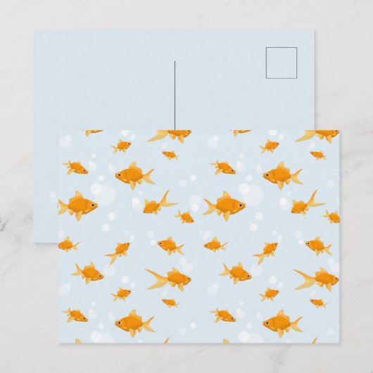 Schattigee goudvissen zwemmen in het water briefkaart (Voorkant / Achterkant)
