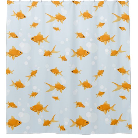Schattigee goudvissen zwemmen in het water douchegordijn (Voorkant)