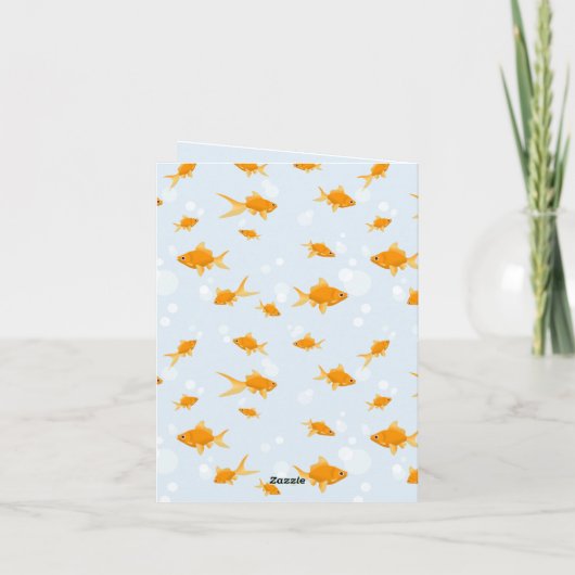 Schattigee goudvissen zwemmen in het water kaart (Achterkant)