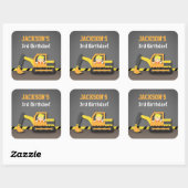 Schattigee graafmachine constructie verjaardagsfee vierkante sticker (Vel)