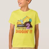 Schattigee graafmachine I'm 2 en Diggin' IT Design T-shirt (Voorkant)