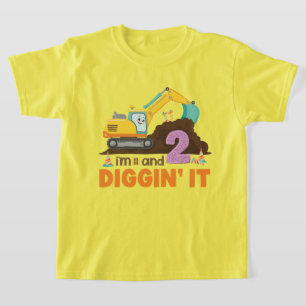 Schattigee graafmachine I'm 2 en Diggin' IT Design T-shirt